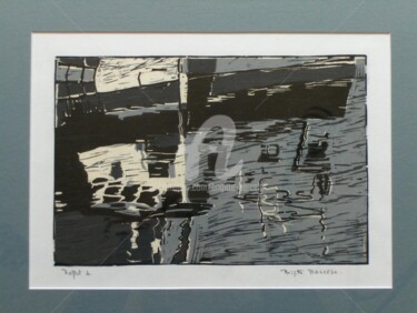 Gravures & estampes intitulée "Reflet 2" par Brigitte Barcelo, Œuvre d'art originale, Gravure Monté sur Carton