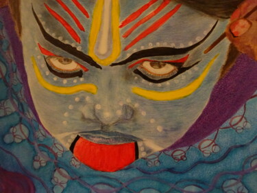 Painted Face Painting titled "Painted Face" by Elke Matthaeus, Original Artwork, Acrylic
