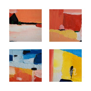 Peinture intitulée "Fragments de paysage" par Kam Bendi, Œuvre d'art originale, Huile