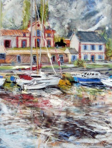 Peinture intitulée "pontrieux-pastel-jp…" par Rémy Nicolas Graphite, Œuvre d'art originale, Pastel