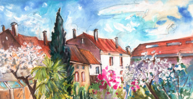 View From The Trefle Window In Albi 绘画 标题为“View From The Trefl…” 由Miki De Goodaboom, 原创艺术品, 水粉