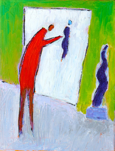제목이 "PEINTRE ET MODELE"인 미술작품 Jean Mirre로, 원작, 기름