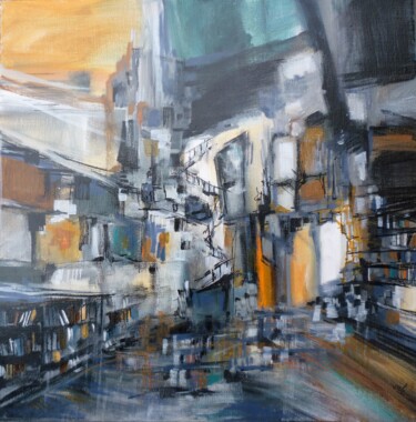 Malerei mit dem Titel "Boston bookshop" von Christelle Veron Cherbonnier, Original-Kunstwerk, Andere
