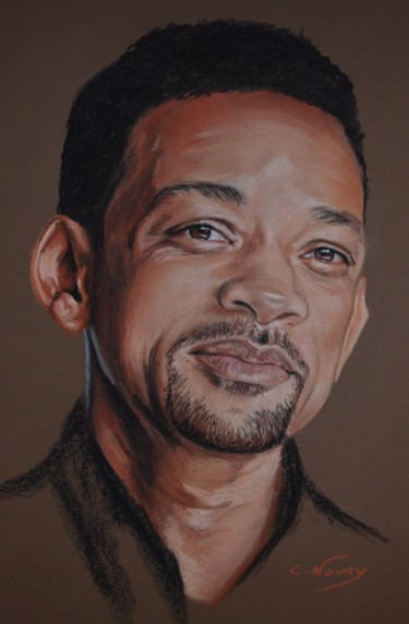 Drawing titled "Will" by Andromaque, Original Artwork, Pastel Mounted on Cardboard