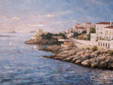 Peinture intitulée "Soirée sur la Corni…" par Henri Remi, Œuvre d'art originale, Huile