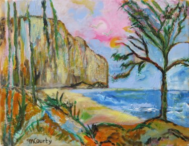 Peinture intitulée "La falaise" par Myriam Courty, Œuvre d'art originale, Acrylique Monté sur Châssis en bois