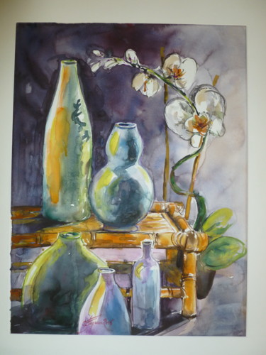 Peinture intitulée "Coin ZEN" par Pierre Feyeux, Œuvre d'art originale, Aquarelle