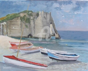 Peinture intitulée "ETRETAT" par Desnoyers, Œuvre d'art originale
