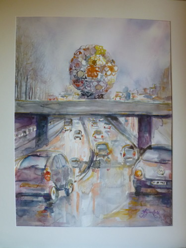 Peinture intitulée "Quai de LYON sous l…" par Pierre Feyeux, Œuvre d'art originale, Aquarelle