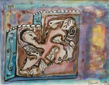 Schilderij getiteld "En scène.jpg" door Jean-Louis Brunati, Origineel Kunstwerk, Inkt