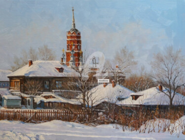 제목이 "Snowy roofs"인 미술작품 Alexander Volya로, 원작, 기름