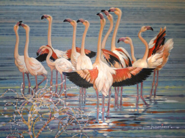 Peinture intitulée "Parade Nuptiale - D…" par Pascal Chanier, Œuvre d'art originale