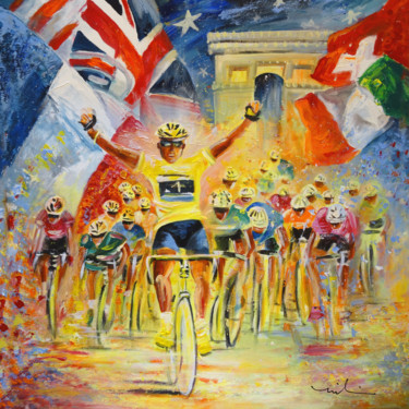 The Winner Of The Tour De France 绘画 标题为“The Winner Of The T…” 由Miki De Goodaboom, 原创艺术品, 丙烯
