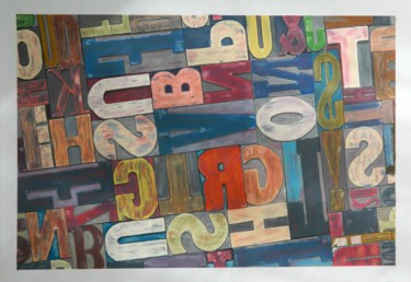 Painting titled "TYPOS" by Phijk, Original Artwork, Pastel