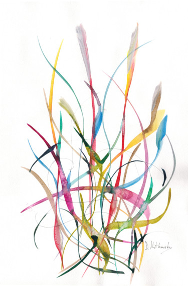Painting titled "Unknown Flower 2 -…" by Dmitri Matkovsky, Original Artwork, Watercolor