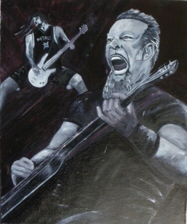 Schilderij getiteld "Metallica" door Dominique Ansquer, Origineel Kunstwerk