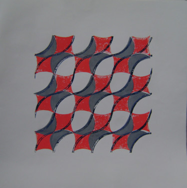 serie-les-modernes-variation-rytmes-et-couleurs Printmaking titled "serie-les-modernes-…" by Nadine Trescartes (fildefériste), Original Artwork, Linocuts
