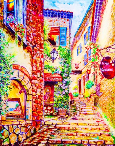 Painting titled "Cobblestones" by Aatmica Ojha, Original Artwork, Acrylic