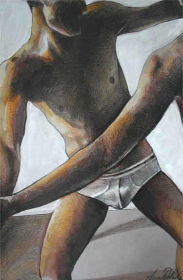 「Changing Room」というタイトルの描画 Ana Delicによって, オリジナルのアートワーク, 鉛筆