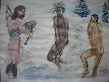 Peinture intitulée "no comment!!" par Herve Yann Dubois, Œuvre d'art originale, Gouache