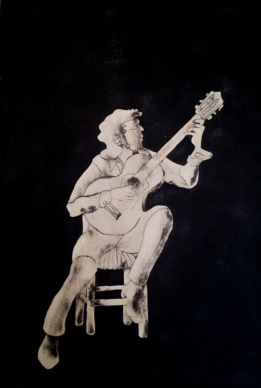 GUITARRISTA Scultura intitolato "GUITARRISTA" da Narciso Dall Orto, Opera d'arte originale, Legno
