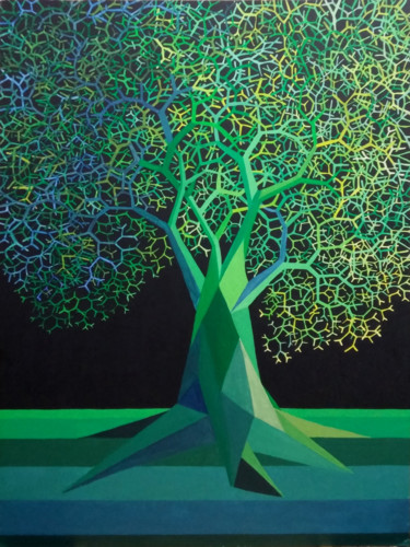 Pittura intitolato "ALBERO VERDE" da Narciso Dall Orto, Opera d'arte originale, Acrilico