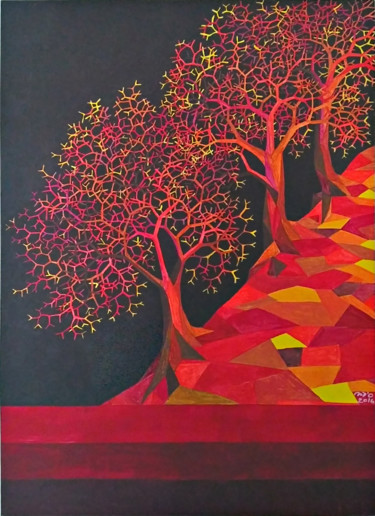 Pittura intitolato "COLLINA D AUTUNNO" da Narciso Dall Orto, Opera d'arte originale, Acrilico
