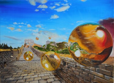 Peinture intitulée "la-grande-muraille-…" par Manu Surreabulliste, Œuvre d'art originale, Huile