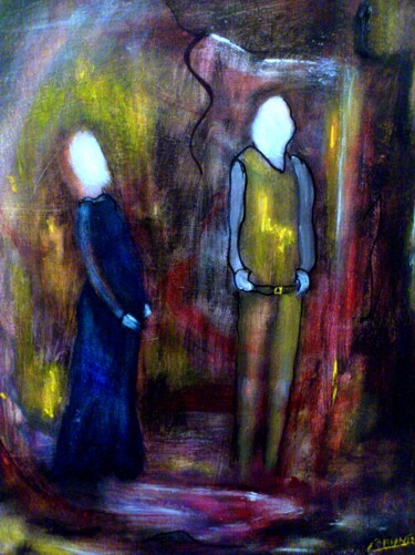 Peinture intitulée "fleur-ecorchee-46x3…" par Bruno Briatte, Œuvre d'art originale, Acrylique
