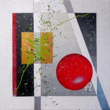 Peinture intitulée "espace géometrique" par Virginie Etignard, Œuvre d'art originale, Acrylique