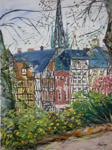 绘画 标题为“rouen cathedrale” 由Nadine Flicourt (nafli), 原创艺术品, 油