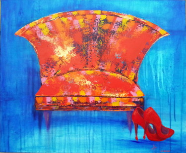 Peinture intitulée "PASSIONNEMENT" par Annaïg Le Bihan, Œuvre d'art originale, Huile Monté sur Châssis en bois