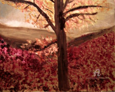 Painting titled "The Hills" by Michela Curtis, Original Artwork, Oil Mounted on Other rigid panel