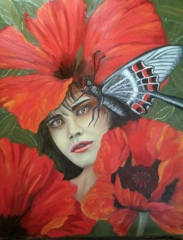 Peinture intitulée "Papillo Maakii" par Alix, Œuvre d'art originale, Huile