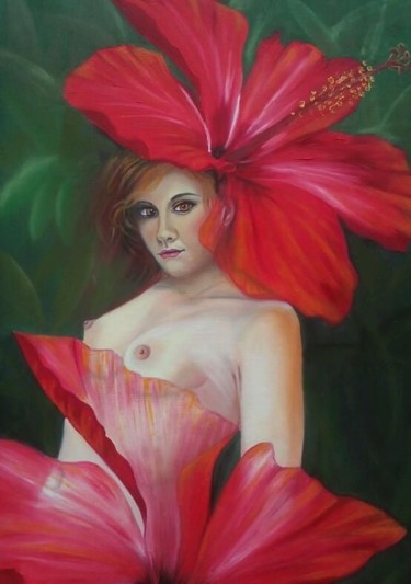 Peinture intitulée "Epanouissement" par Alix, Œuvre d'art originale, Huile