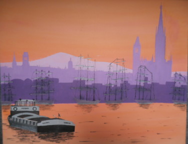Peinture intitulée "Armada à Rouen-(acr…" par Alice Queffelec, Œuvre d'art originale, Acrylique
