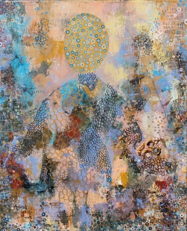 Peinture intitulée "La dentellière" par Anna Grazi, Œuvre d'art originale, Acrylique