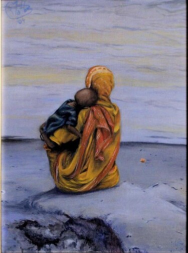 Pintura titulada "La espera" por Rosario De Mattos, Obra de arte original, Oleo