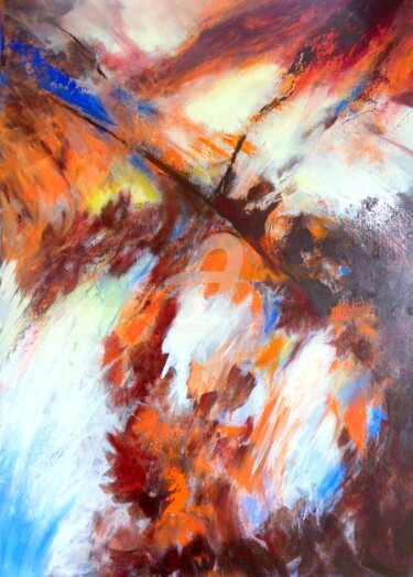 Painting titled "Terra-incognita" by Claude Julia (CJULIA), Original Artwork, Oil Mounted on Wood Stretcher frame