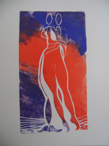 印花与版画 标题为“serie des danseurs…” 由Nadine Trescartes (fildefériste), 原创艺术品, Linocuts
