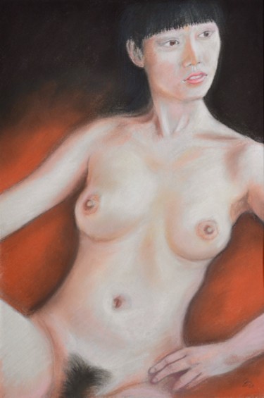 Nudo 4 Pittura intitolato "Nudo 4" da Stefano Di Marco, Opera d'arte originale, Pastello