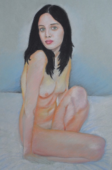 Nudo 5 Pittura intitolato "Nudo 5" da Stefano Di Marco, Opera d'arte originale, Pastello