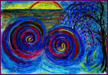 Desenho intitulada "Rodamoinhos" por Silviane Moon, Obras de arte originais, Giz