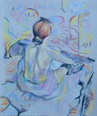 Disegno intitolato "Studio su Toulouse…" da Stefano Di Marco, Opera d'arte originale, Matite colorate
