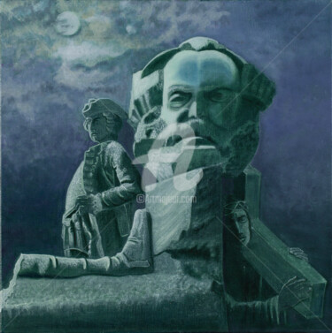 Malerei mit dem Titel "Der Friedhof der Ik…" von Gabriele Roman, Original-Kunstwerk, Öl