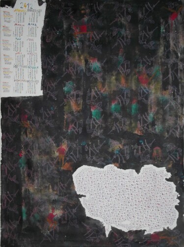 Peinture intitulée "Calendrier 2412: Mo…" par Grégoire Koutsandréou, Œuvre d'art originale, Acrylique