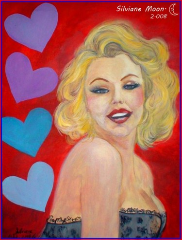 Pintura intitulada "Marilyn Monroe Apai…" por Silviane Moon, Obras de arte originais, Tinta