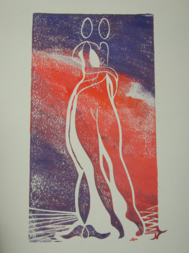 印花与版画 标题为“Série des danseurs…” 由Nadine Trescartes (fildefériste), 原创艺术品, Linocuts