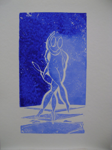 印花与版画 标题为“"malgré l'orage" ve…” 由Nadine Trescartes (fildefériste), 原创艺术品, Linocuts