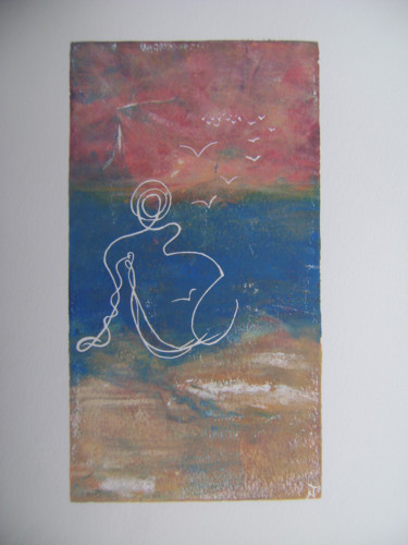 印花与版画 标题为“"face à la mer" N°1” 由Nadine Trescartes (fildefériste), 原创艺术品, Linocuts
